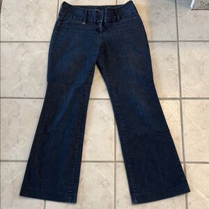 Express editor wide waist band Dark Blue Flare Wide Leg Jeans size 2